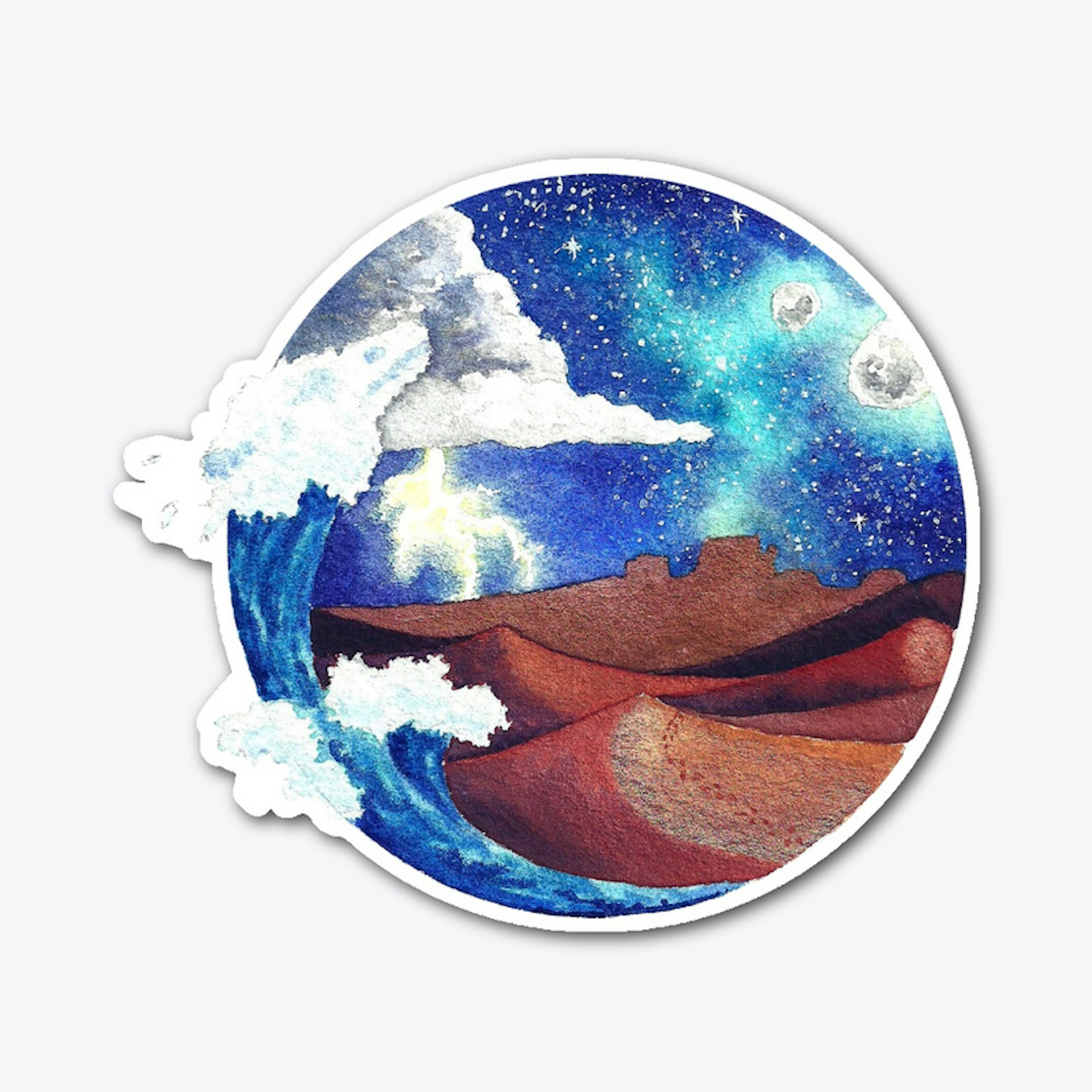 Desert and Sea Watercolor